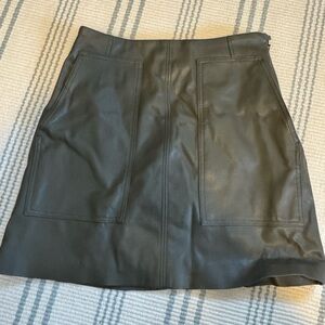 Hunter Green Leather Skirt